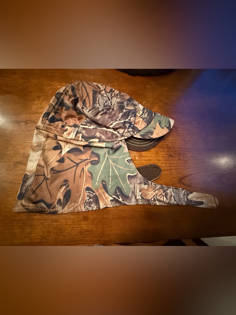 Vintage Cabelas Camo Hat Hunting Lined Cap with Ear Flaps Camouflage Large USA M
